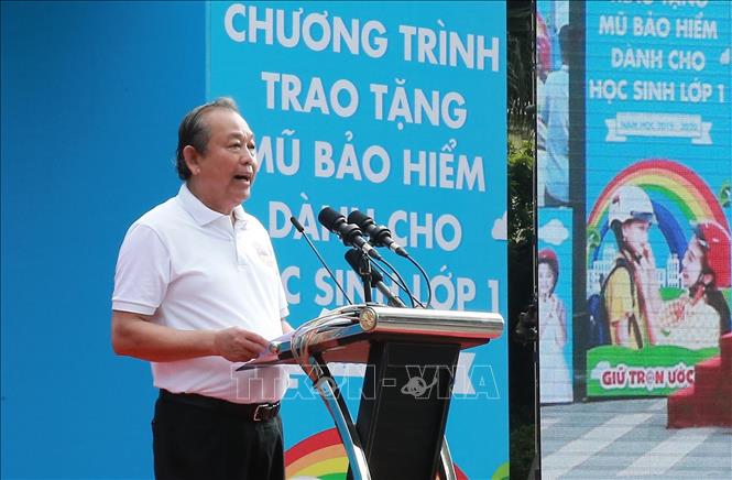 Ph&oacute; Thủ tướng Thường trực Trương Ho&agrave; B&igrave;nh ph&aacute;t biểu tại sự kiện. Ảnh: L&acirc;m Kh&aacute;nh/TTXVN