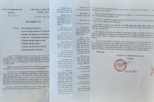 Việc khiếu nại của Công ty TNHH Thương mại M.E: Ông Bùi Minh Tuấn không có tư cách đại diện Công ty