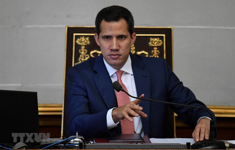 Trong ảnh: Thủ lĩnh đối lập Juan Guaido tại cuộc họp Quốc hội ở Caracas, Venezuela, ng&agrave;y 13/8. (Nguồn: AFP/TTXVN)