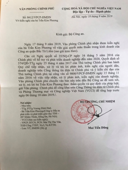 Vụ tố dàn dựng “bắt cóc con tin” ở quận Bắc Từ Liêm:  Văn phòng chính phủ chuyển đơn tới Bộ Công An để xem xét xử lý