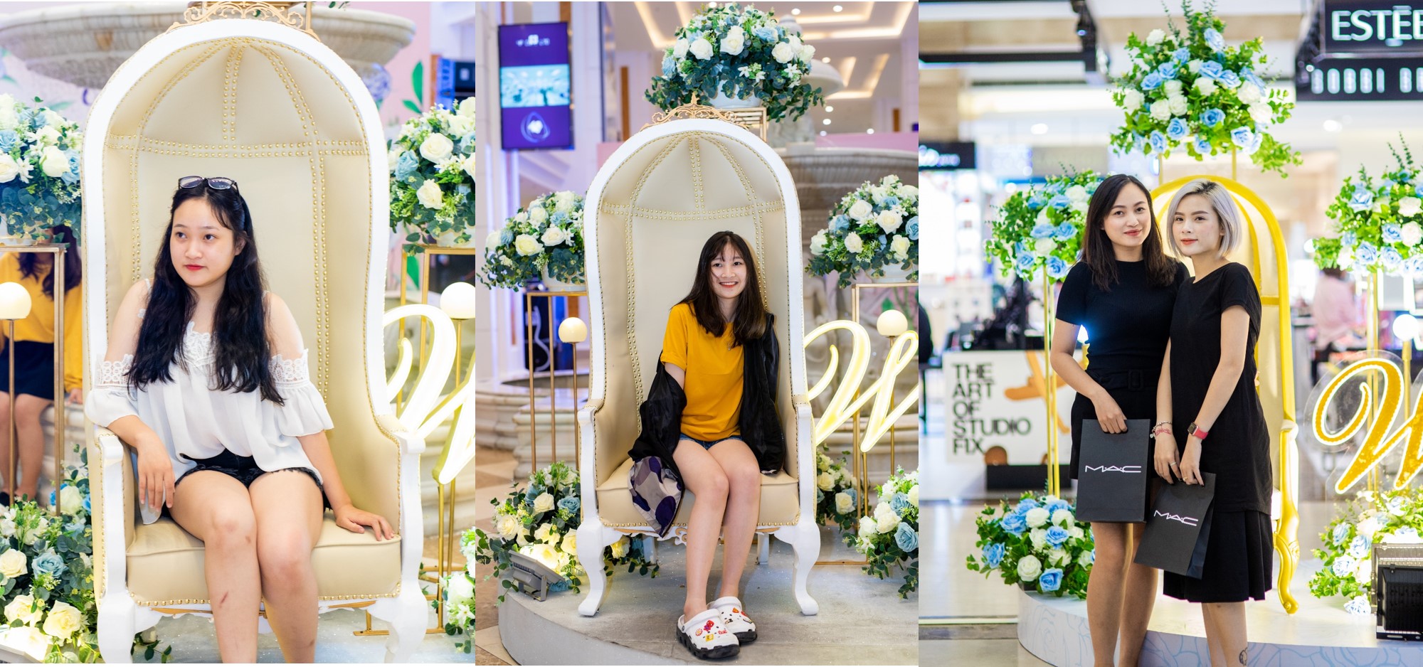 Khu vườn hoa hồng xanh rực rỡ tại c&aacute;c TTTM Vincom l&agrave; nới gi&uacute;p chị em &ldquo;thả d&aacute;ng&rdquo; thật lung linh trong ng&agrave;y của ri&ecirc;ng m&igrave;nh