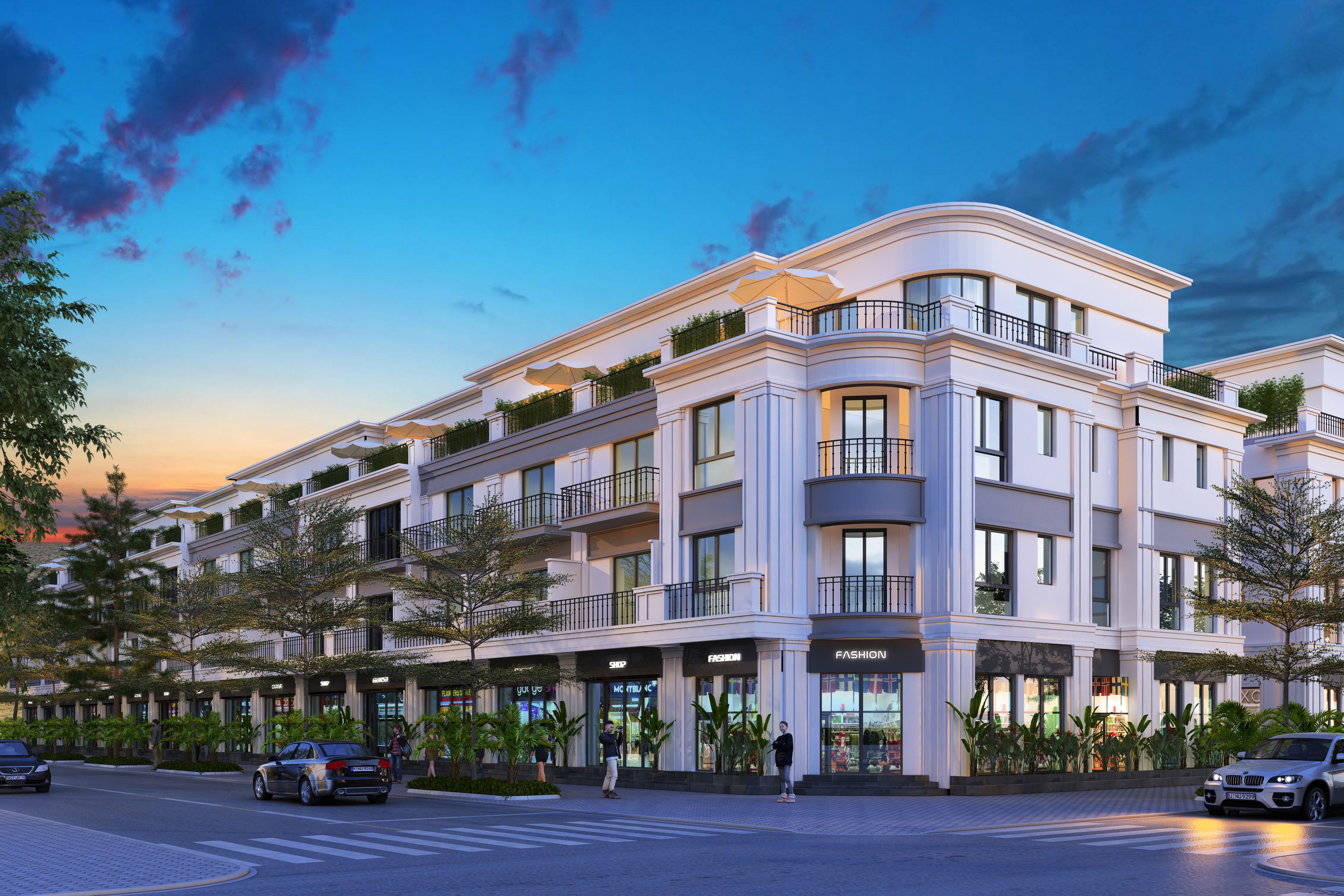 Kiến tr&uacute;c t&acirc;n cổ điển của d&atilde;y phố thương mại FLC Olympia Lao Cai