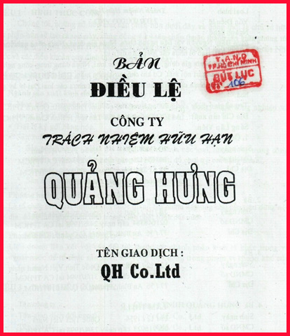 Bản điều lệ c&ocirc;ng ty