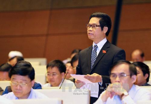 &ETH;ại biểu Quốc hội tỉnh Th&aacute;i B&igrave;nh Vũ Tiến Lộc ph&aacute;t biểu &yacute; kiến. Ảnh: Do&atilde;n Tấn/TTXVN