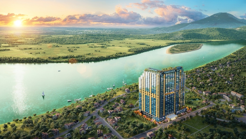 Phối cảnh dự &aacute;n Dự &aacute;n tổ hợp nghỉ dưỡng kho&aacute;ng n&oacute;ng 5 sao Wyndham Lynn Times Thanh Thủy được x&acirc;y dựng tr&ecirc;n mỏ kho&aacute;ng n&oacute;ng Thanh Thủy