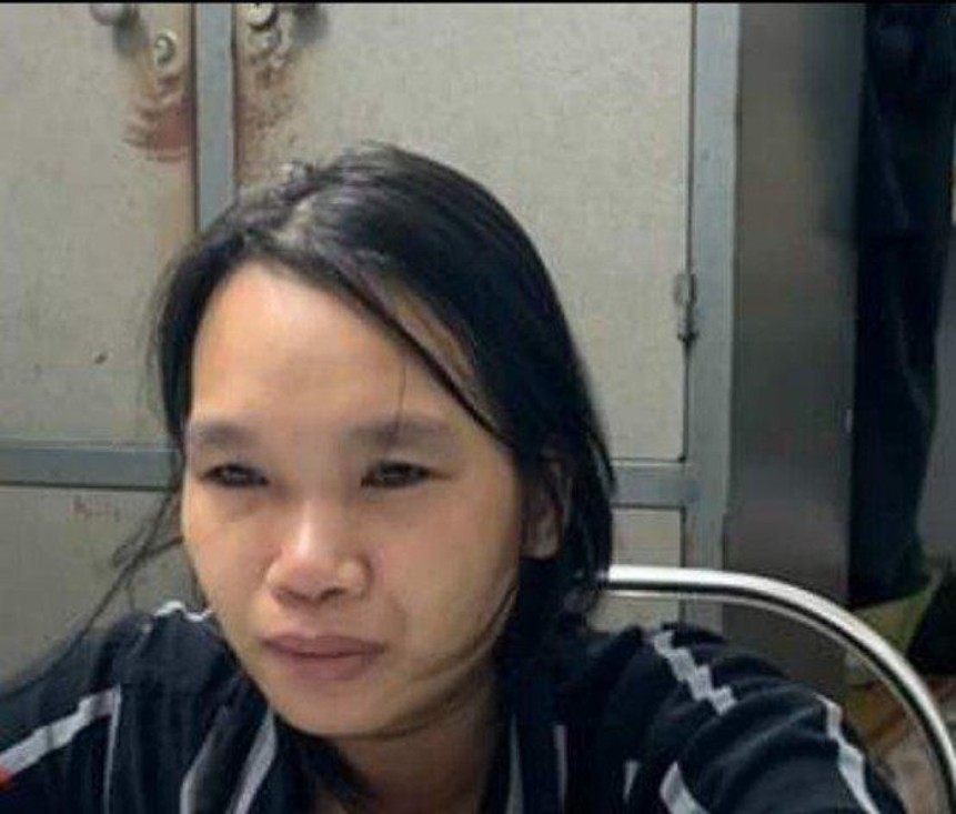 Đinh Thị Then tại cơ quan C&ocirc;ng an. Ảnh IT