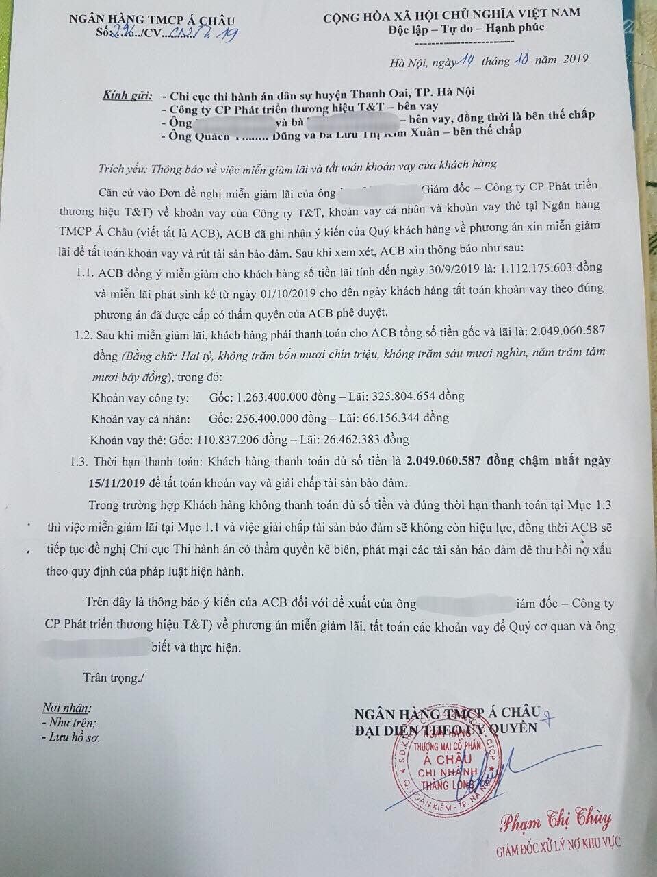 Ngân hàng Thương mại Cổ phần Á Châu: Có hay không việc dồn khách hàng vào bước đường cùng?