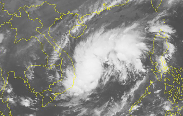 Ảnh m&acirc;y vệ tinh v&ugrave;ng m&acirc;y b&atilde;o s&aacute;ng nay. Ảnh IT