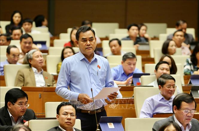 Đại biểu Quốc hội tỉnh Đắk Lắk Y Bi&ecirc;r Ni&ecirc; chất vấn Thủ tướng Ch&iacute;nh phủ Nguyễn Xu&acirc;n Ph&uacute;c. Ảnh: Dương Giang/ TTXVN