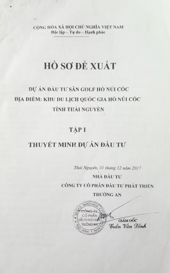 Tỉnh Thái Nguyên:  Công ty CP Đầu tư phát triển Trường An nhiều "tai tiếng" nhưng vẫn đề xuất xin dự án sân golf