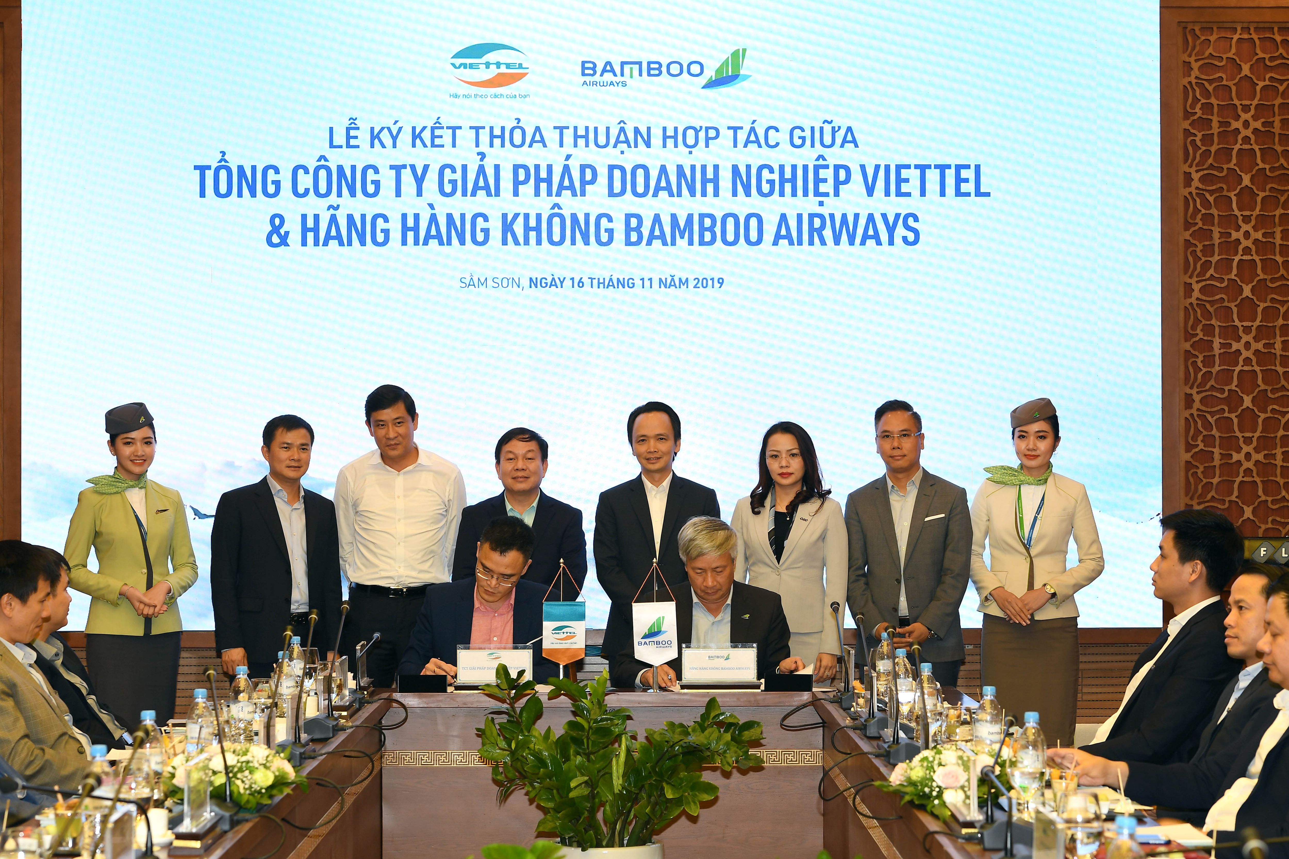 Lễ k&yacute; kết Thỏa thuận hợp t&aacute;c giữa Bamboo Airways v&agrave; VTS