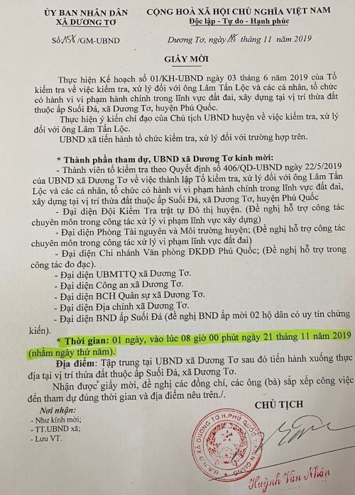 Huyện Phú Quốc, Kiên Giang: Khẩn trương xử lý vi phạm về quản lý đất đai ở xã Dương Tơ