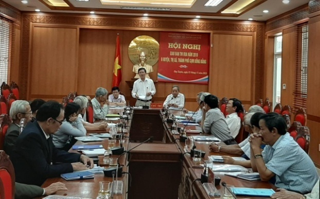 &Ocirc;ng Nguyễn Đ&igrave;nh T&acirc;m, Trưởng BĐD Hội NCT tỉnh đ&aacute;nh gi&aacute; cao hoạt động NCT cụm đồng bằng năm 2019.