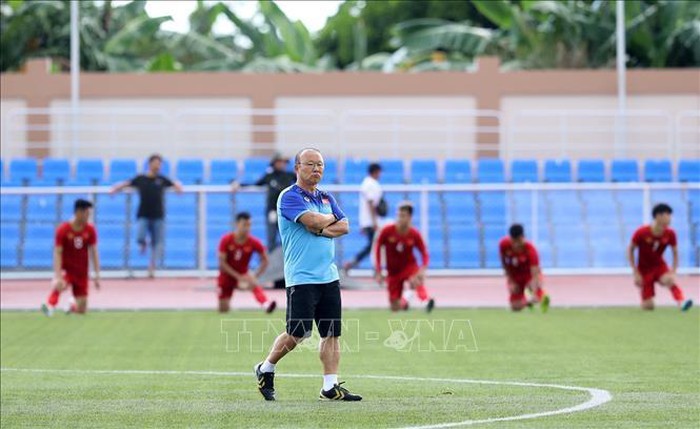 HLV Park Hang-seo đ&atilde; chuẩn bị những phương &aacute;n cho U22 Việt Nam tại SEA Games 30. Ảnh: TTXVN