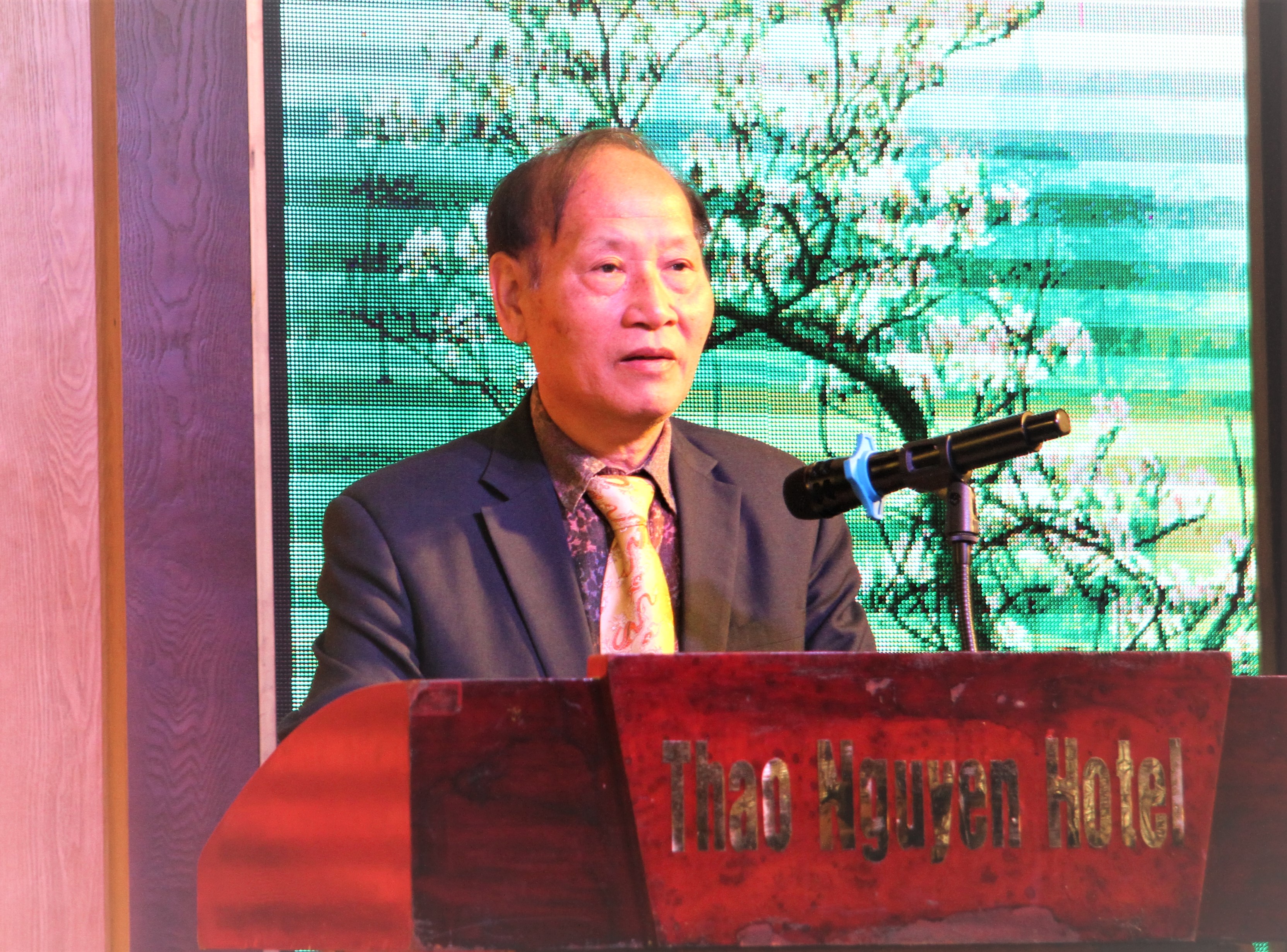 &Ocirc;ng L&ecirc; Hữu Đ&ecirc;, Ph&oacute; Trưởng ban Thường trực BĐD Hội NCT tỉnh ph&aacute;t biểu