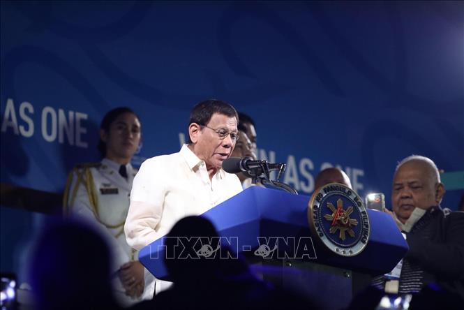Tổng thống Philippines Rodrigo Duterte tuyến bố khai mạc SEA Games 30. Ảnh: Ho&agrave;ng Linh/TTXVN