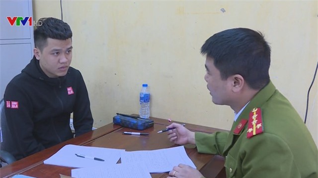 Đối tượng Nguyễn Như Trường tại cơ quan c&ocirc;ng an.
