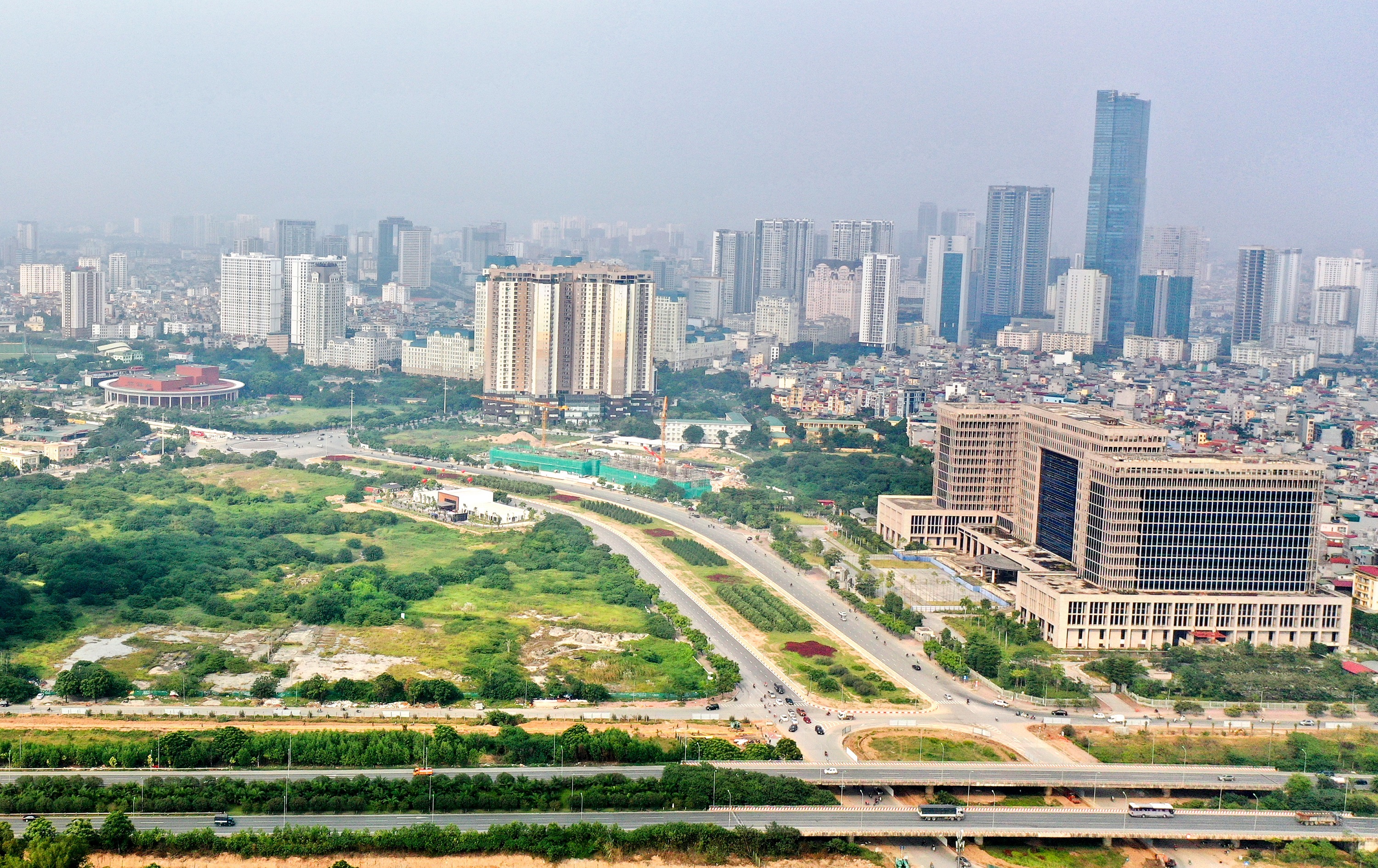 Cửa ng&otilde; ph&iacute;a T&acirc;y sẽ c&oacute; c&ocirc;ng vi&ecirc;n rộng 14 ha v&agrave; hồ điều h&ograve;a