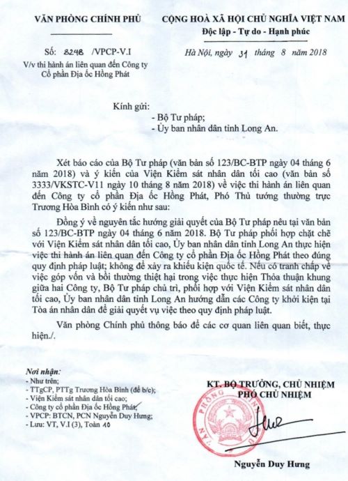 Diễn biến mới “Vụ tranh chấp Dự án Khu dân cư cao cấp và Trường đua ngựa 500ha ở Long An”: Hai văn bản “lạ” của Thứ trưởng Bộ Tư pháp có dấu hiệu thể