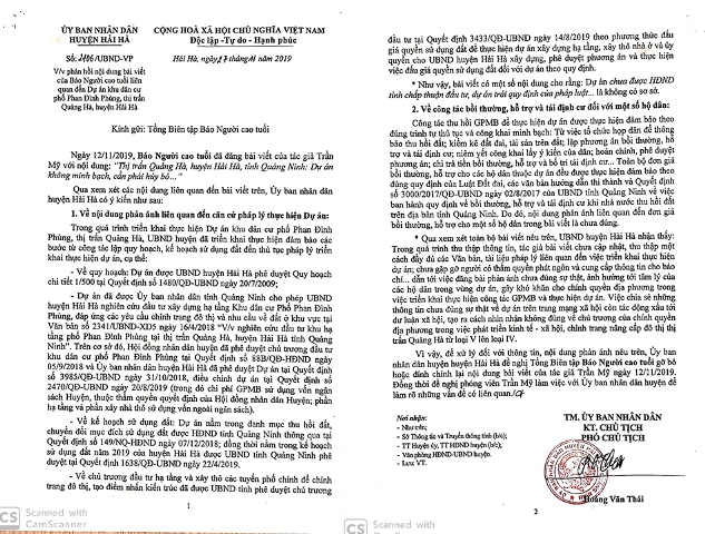Văn bản số 2106/UBND-VP ng&agrave;y 27/11/2019 của UBND huyện Hải H&agrave;