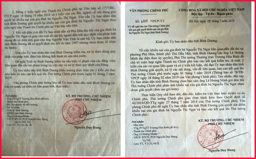 Một phần Th&ocirc;ng b&aacute;o số 78/TB-VPCP ng&agrave;y 28/2/2019 của Văn ph&ograve;ng Ch&iacute;nh phủ; v&agrave; Văn bản số 6039/VPCP-V.I ng&agrave;y 9/7/2019, của Văn ph&ograve;ng Ch&iacute;nh phủ.