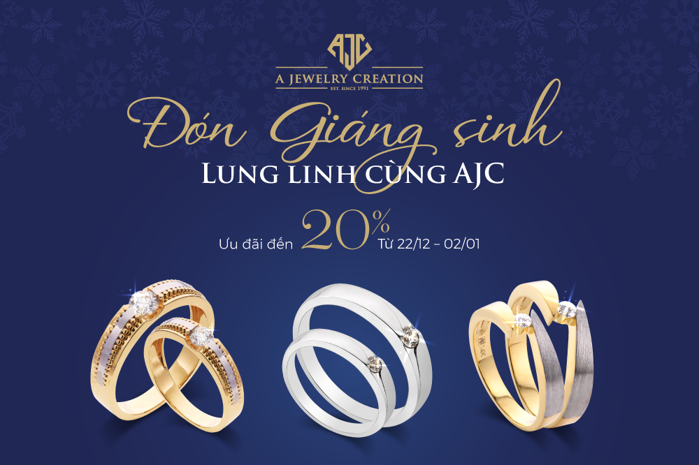 AJC gửi tặng m&oacute;n qu&agrave; may mắn v&agrave; hạnh ph&uacute;c cho c&aacute;c cặp đ&ocirc;i mua nhẫn cưới từ ng&agrave;y 22/12/2019 đến ng&agrave;y 02/01/2020.