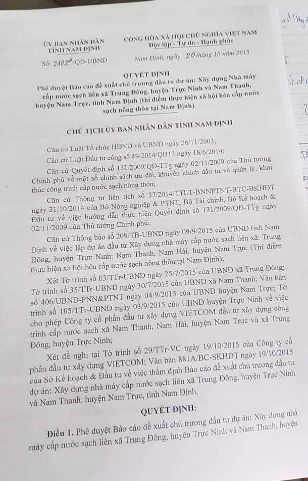 Người d&acirc;n &yacute; kiến về việc x&acirc;y dựng nh&agrave; m&aacute;y nước sạch chậm tiến độ nhiều năm trong khi đ&atilde; thu tiền tr&aacute;i quy định của người d&acirc;n nhiều tỷ đồng
