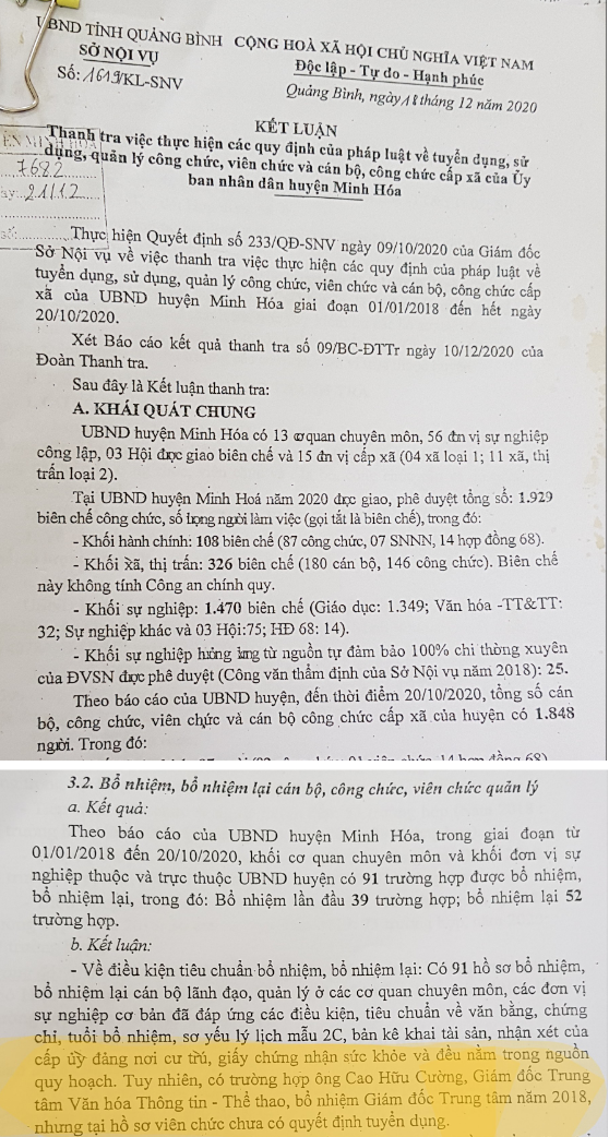 Quảng Bình: Một Giám đốc từng dùng xe công đi du lịch bị cách chức