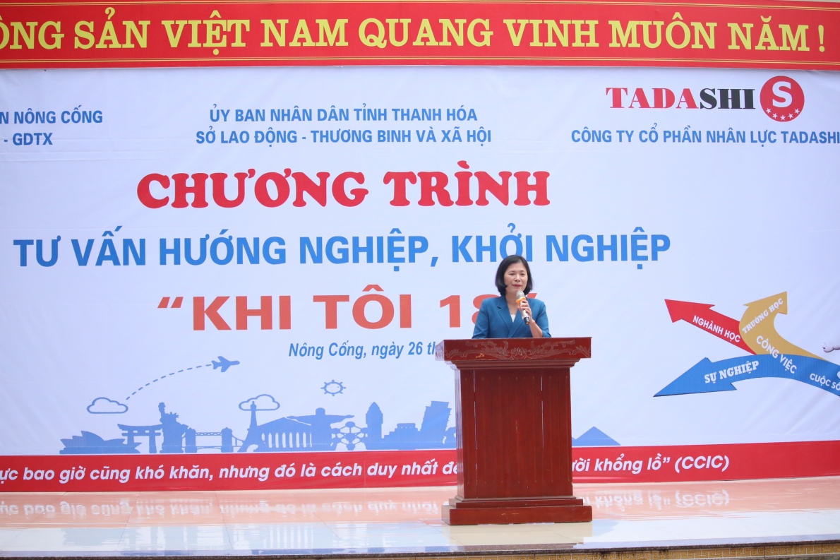 Bà Trịnh Thị Minh Hường: Trưởng phòng GDNN Sở lao động – thương binh xã hội tỉnh Thanh Hóa.