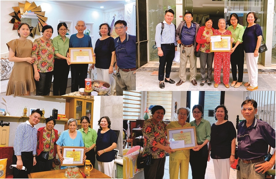 Hội NCT quận 7, TP Hồ Chí Minh: Thăm chúc thọ các cụ 90 tuổi