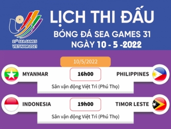 Lịch thi đấu bóng đá SEA Games 31 hôm nay 10/5: U23 Philippines đọ sức U23 Myanmar