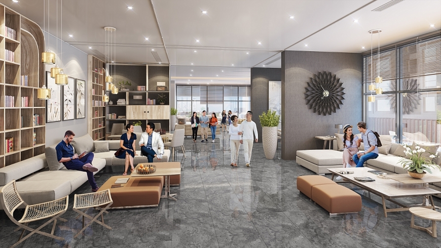 Không gian đa sắc màu của Hinode City tạo ra không gian sống hiện đại, chất lượng.