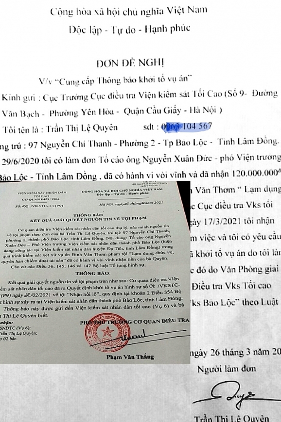 Khởi tố vụ án ngày 22/2/2021 nhưng phải hơn 1 tháng, sau khi phải làm đơn đề nghị người tố cáo mới nhận được thông báo (ảnh nhỏ) 