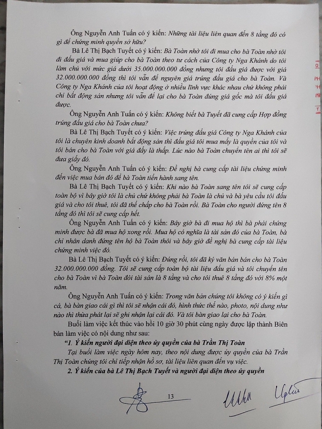 Một phần nội dung vi bằng lập ngày 05/04