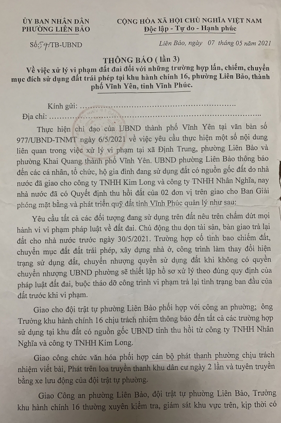 Cần xem xét nguyện vọng chính đáng của người dân