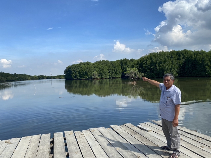 Mặt nước nuôi trồng thủy sản hộ ông Trần Văn Bé đầu tư cải tạo trên 30 năm