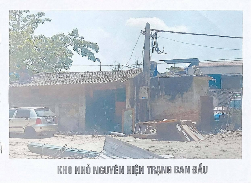 Kho nhỏ hiện trạng ban đầu trước khi bị phá dỡ (ảnh do ông Thắng cung cấp)