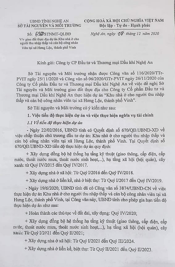 Nghệ An:  Nhiều vi phạm tại Dự án Khu nhà ở cho người thu nhập thấp và cán bộ công nhân viên