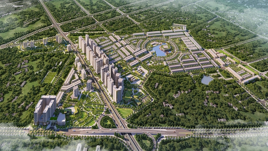 cảnh tổng thể Khu đô thị Kim Chung - Di Trạch (Hinode Royal Park)