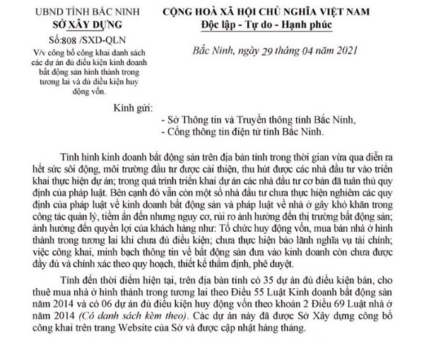 Bắc Ninh: Những dự án nào đủ điều kiện huy động vốn?