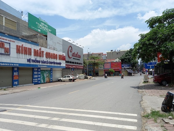 Hình ảnh vắng vẻ tại các tuyến đường sầm uất nhất thị xã Từ Sơn, tỉnh Bắc Ninh