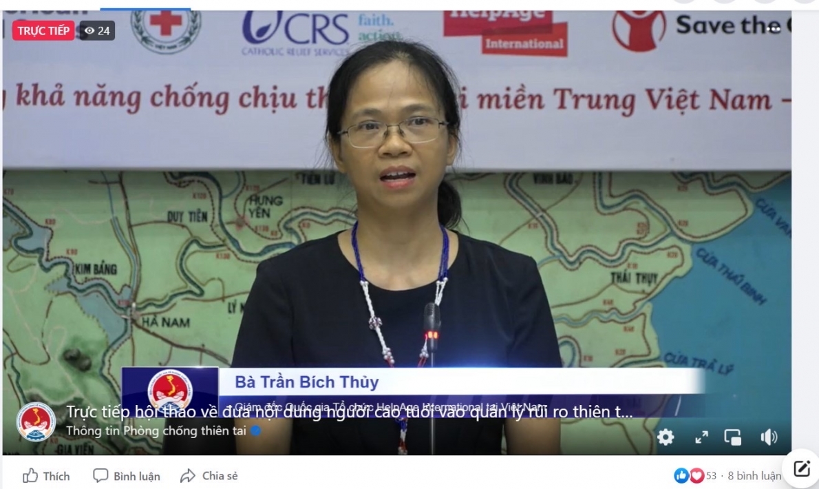 Bà Trần Bích Thủy, Giám đốc Tổ chức HAI tại Việt Nam phát biểu tại Hội thảo