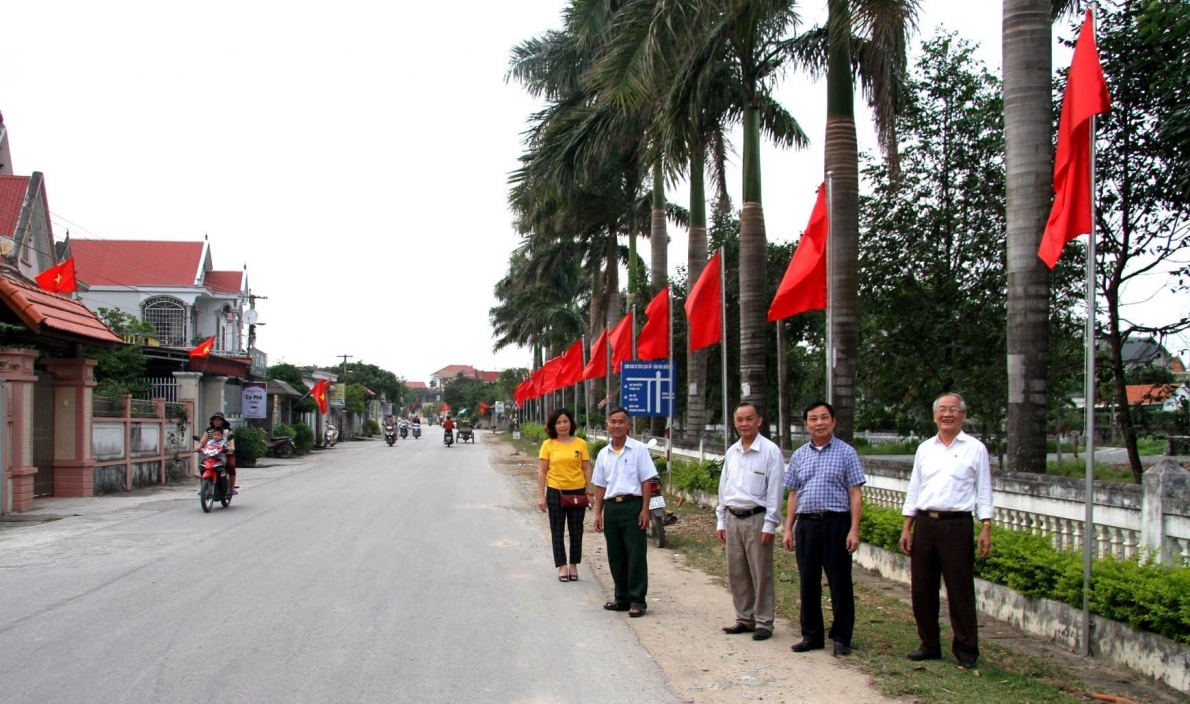 Đường cờ nông thôn mới ở xã Quỳnh Đôi, huyện Quỳnh Lưu