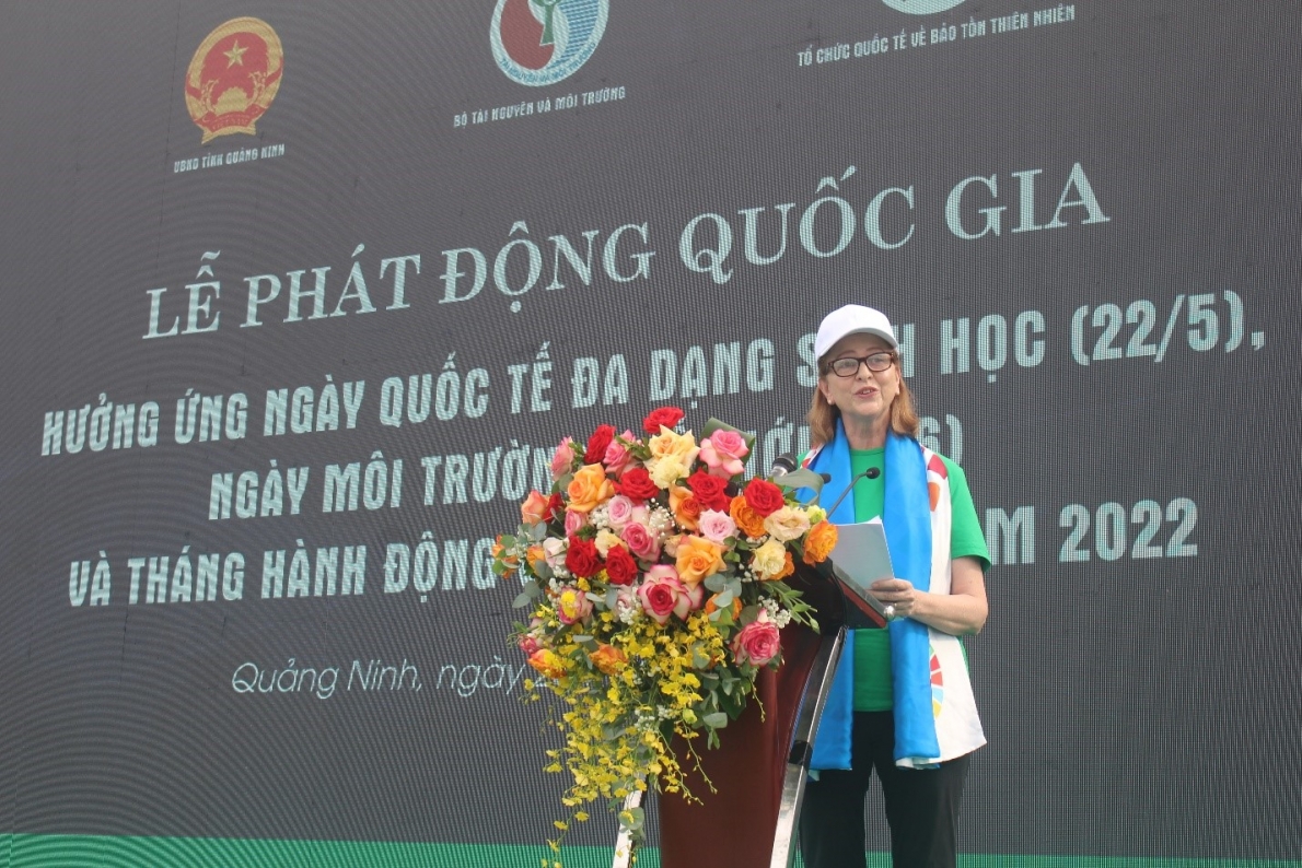 Bà Caitlin Wiesen, Trưởng Đại diện Thường trú Chương trình Phát triển của Liên hợp quốc (UNDP) tại Việt Nam phát biểu tại buổi lễ