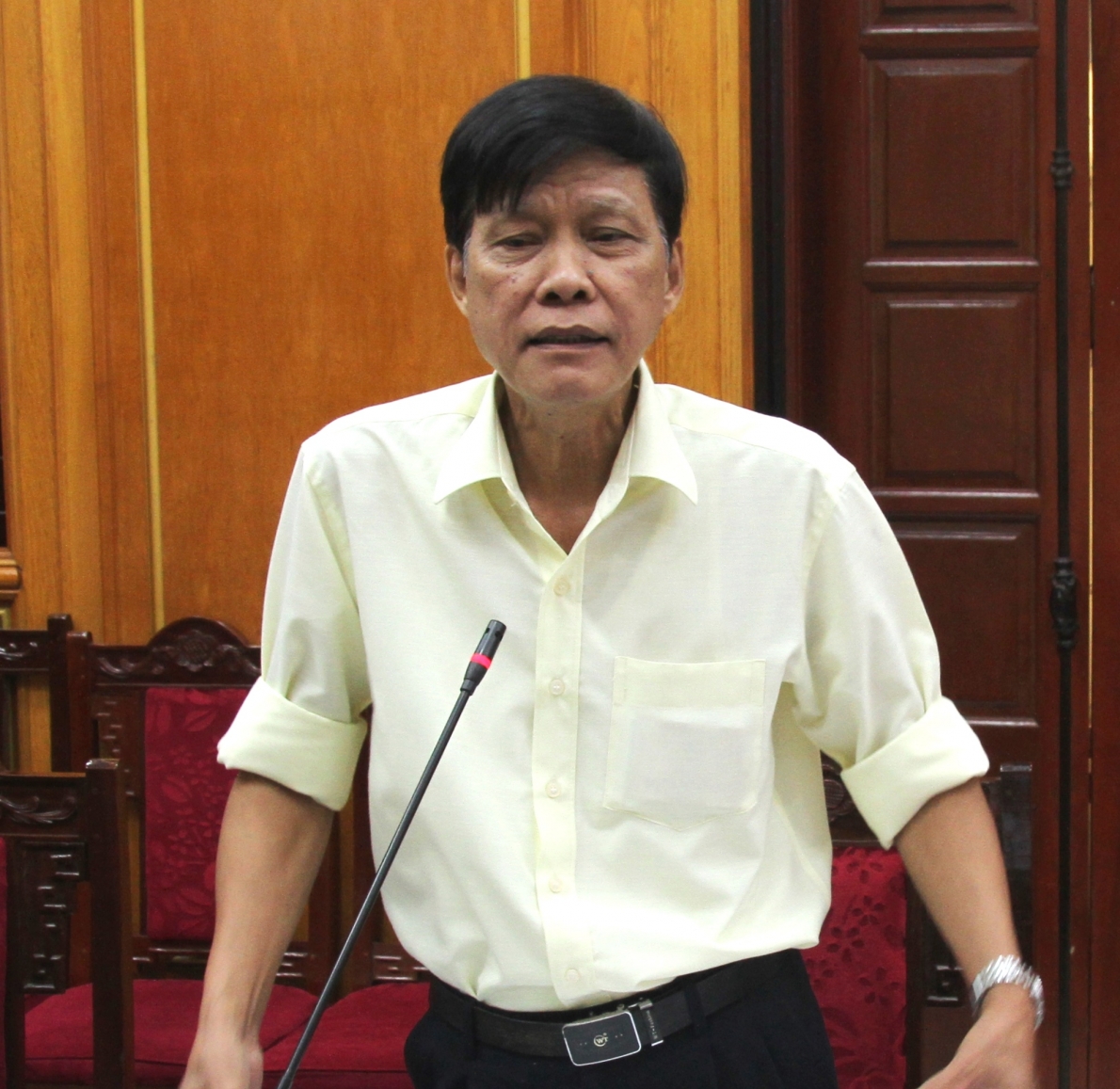 Ông Phạm Quý, Trưởng BĐD Hội NCT thành phố Đà Nẵng phát biểu