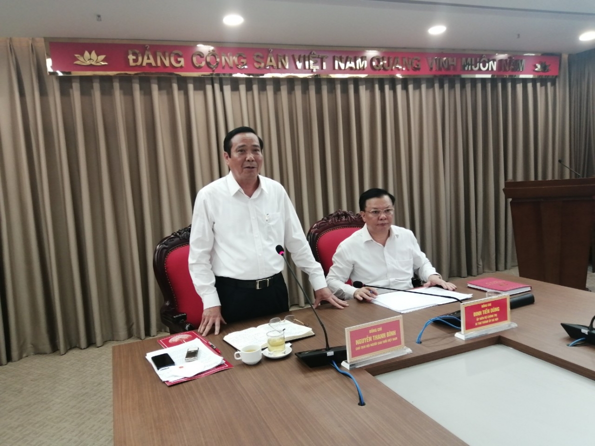 Chủ tịch Nguyễn Thanh Bình phát biểu tại buổi làm việc