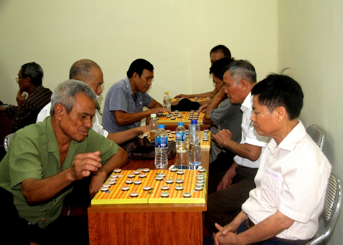 Thi đấu Cờ tướng tại Hội thao NCT huyện Gia Lâm, TP Hà Nội