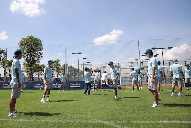 Sài Gòn FC chơi bóng tại Trung tâm Aqua Sport Complex thuộc Khu đô thị sinh thái thông minh Aqua City của tập đoàn Novaland