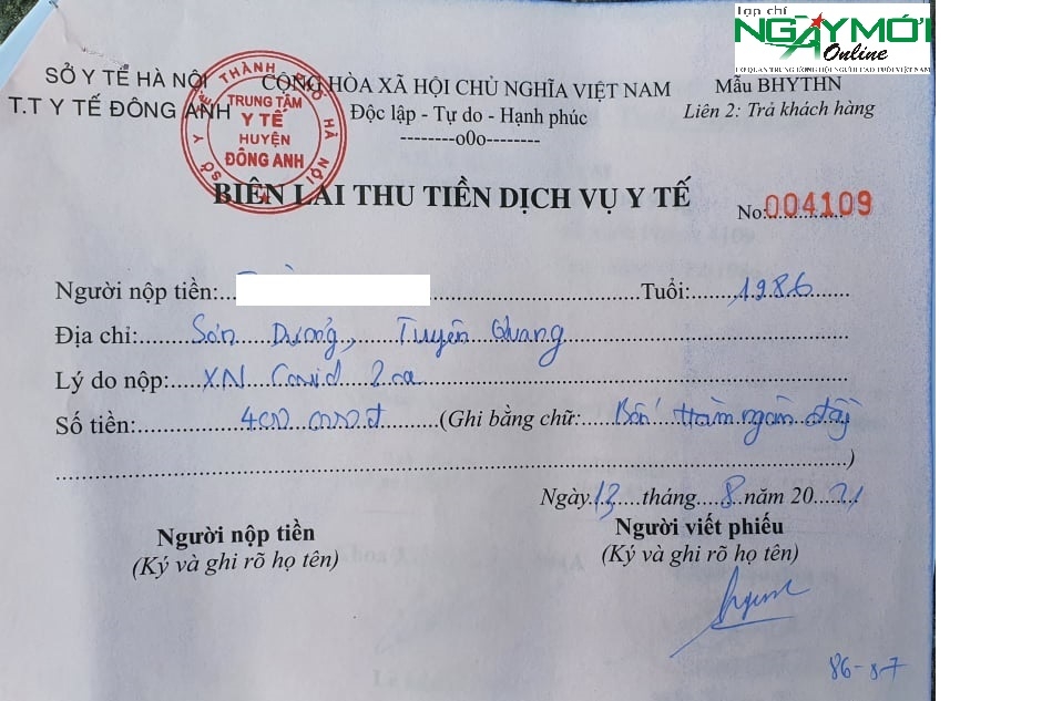 giá 235.000 đồng/test