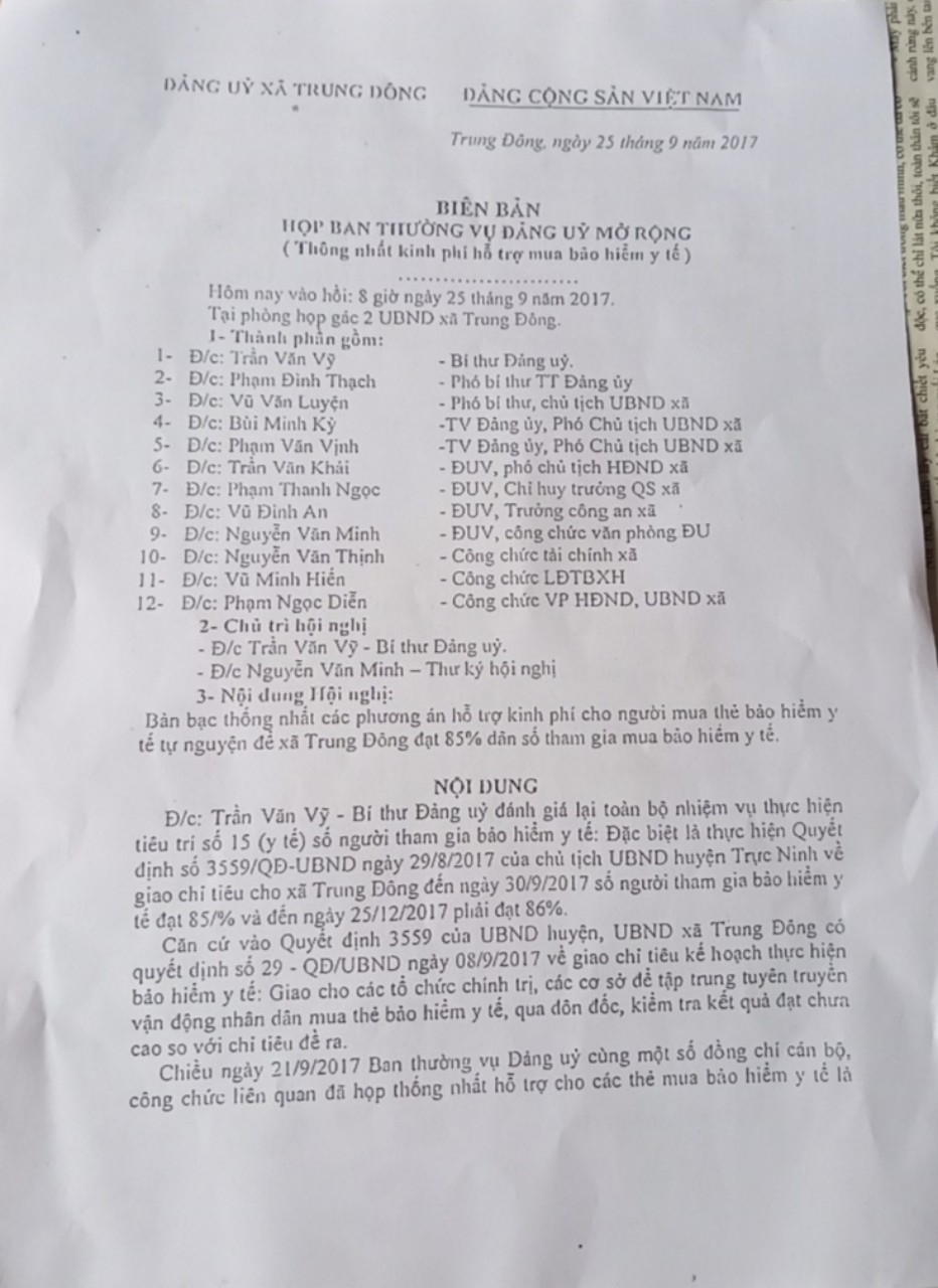 Tỉnh Nam Định: UBND huyện Trực Ninh thông tin về giải quyết đơn tố cáo của ông Vũ Đình An